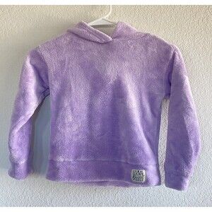 Lucky Brand Girls Purple Teddy Fleece Pullover Hoodie Size XS‎ (5/6) Cozy Warm